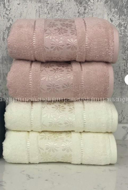 Blossom El-Yüz Havlusu 4 Adet-Pembe-Krem