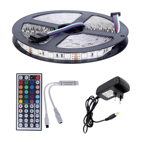 Rgb Led 5 Metre 3 Çip 44 Tuş Kumanda 5050 Smd Tak Çalıştır Set İç ve Dış Mekan