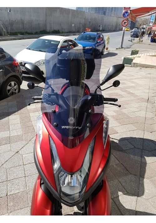2014-2024 Yamaha Tricity 155 Uyumlu Uzun Ön Cam Koyu Füme