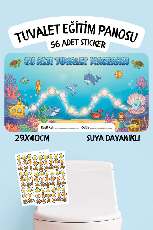 Çocuklar İçin Eğitici Ve Eğlenceli Tuvalet Eğitimi Sticker Panosu 29X40Cm