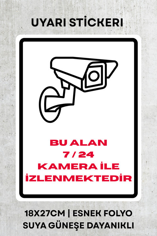 Kamera İzlenme Uyarı İkaz Etiketi - Folyo Etiket