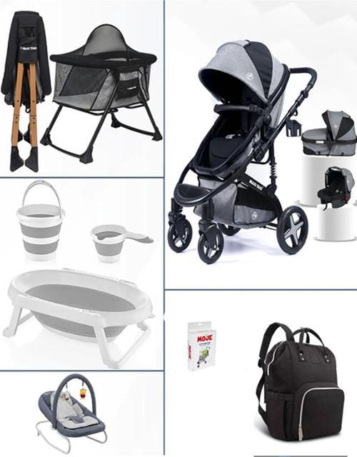 Bebek Arabalı Bebek Çeyiz Seti 10 Parça