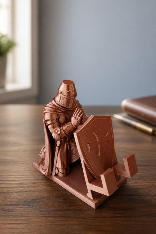 Diz Çöken Şövalye Telefon & Tablet Standı – 3D Baskı