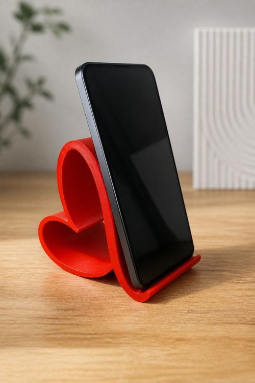 Modern Telefon Standı – Minimalist 3D Baskı Masaüstü Telefon Tutucu