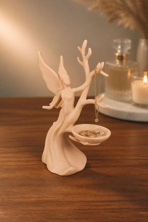 Peri Figürlü Takı Standı & Dekoratif Takılık – 3D Baskı Organizer