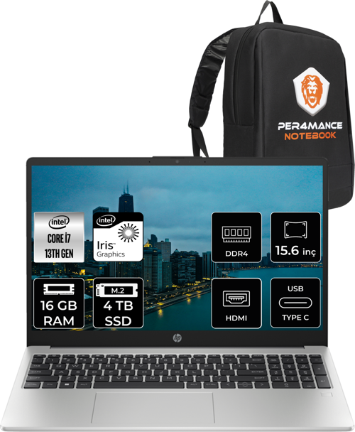 250 G10 Intel Core İ7 1355U 16Gb Ram 4Tb Ssd 15.6'' Fhd Fdos 8A541Ea & Per4 Çanta