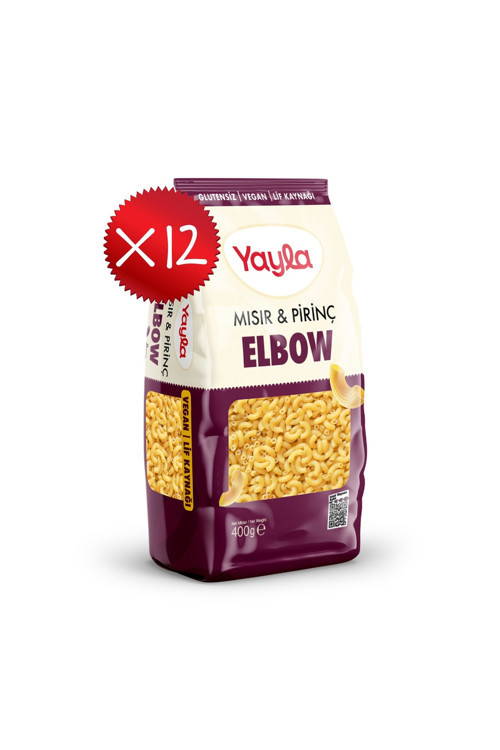 Mısır ve Pirinç Elbow Makarna 400 g x12