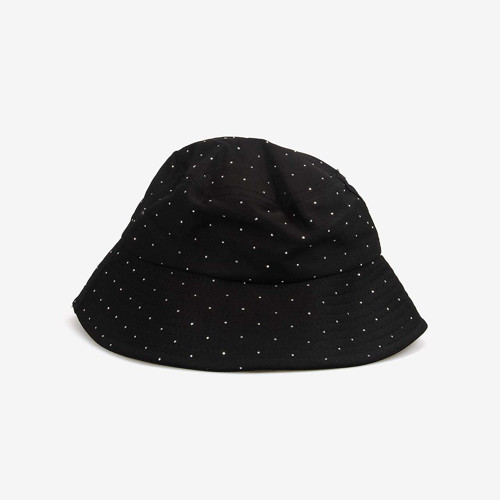 Kadın Taşlı İpli Siyah Bucket Şapka 14772-5