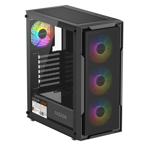 F11 650W 80+ Bronze Tempered Glass Mesh 4x RGB Fanli USB 3.0 Siyah ATX Bilgisayar Kasasi