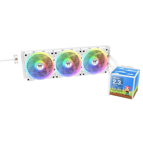 MINECUBE 360 Ultra 3,95 inc TFT LCD 3x120mm ARGB Beyaz Sivi Sogutma Kiti