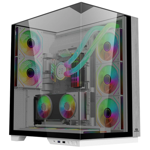 PowerBoost ECLIPSE USB 3.0 USB-C Tempered Glass 8xARGB Fanli ATX Mid Tower Beyaz Gaming Kasa