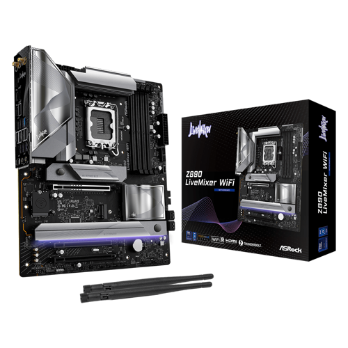 Z890 LIVEMIXER WIFI 9466MHz OC DDR5 Soket 1851 WIFI7 M.2 HDMI Thunderbolt 4 ATX Anakart