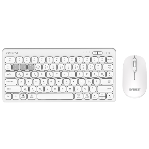 KM-BT903 LUMI Beyaz Kablosuz Klavye Mouse Set