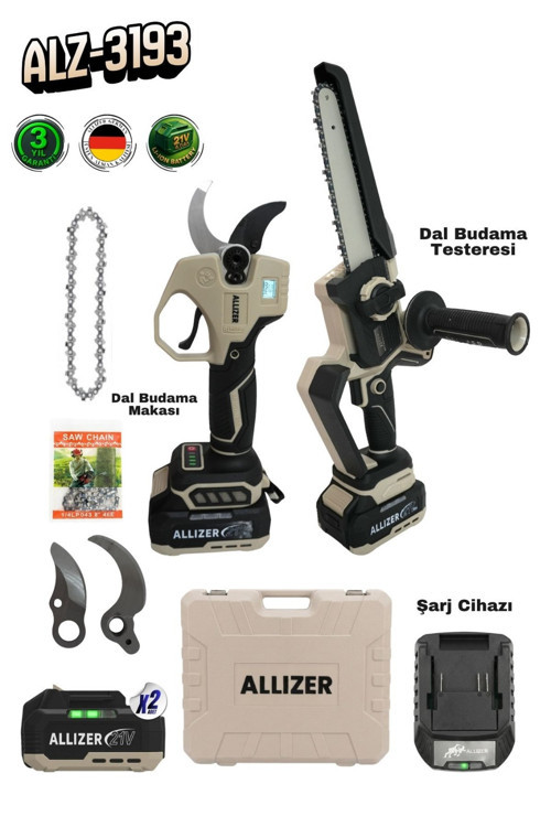 Allizer ALZ-3193 Akülü 2'li Bahçe Seti