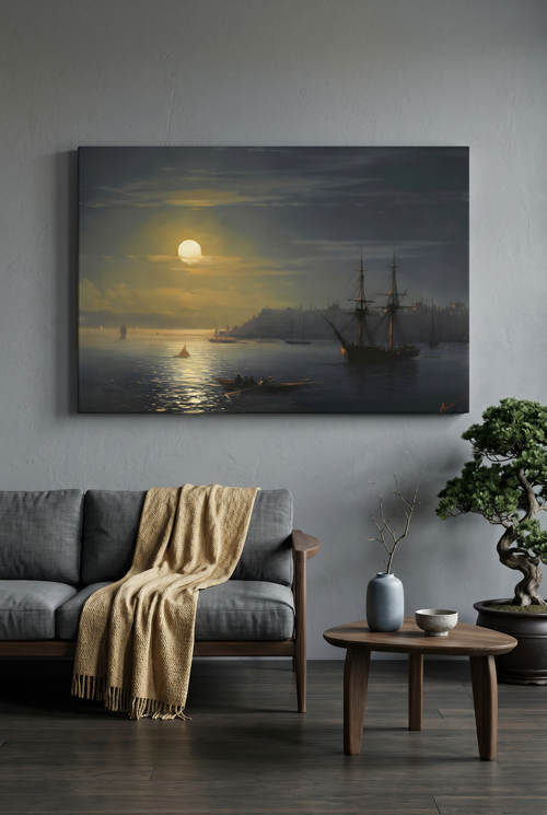Ivan Aivazovsky Mehtapta İstanbul'a Bakış (1860) Tablo