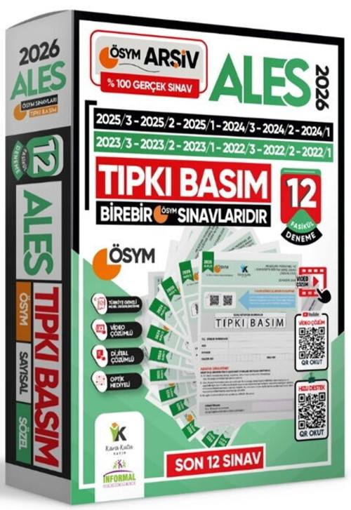 2026 ALES ÖSYM Tıpkı Basım Çıkmış Soru 12 li Deneme İnformal Yayınları