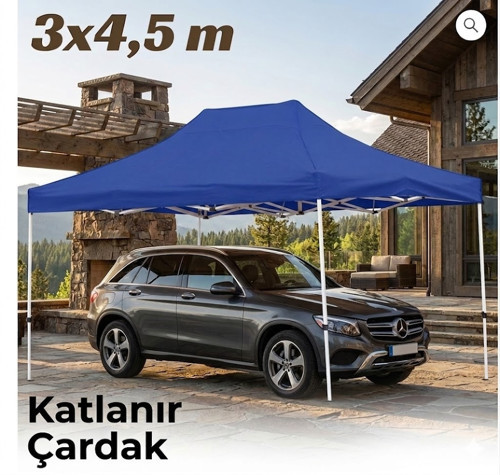 3×4,5 Makaslı Katlanır Çardak Mavi