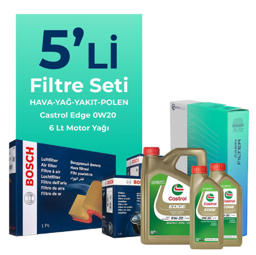 Volvo S90 2.0 Dizel D5 Filtre Bakım Seti Castrol Motor Yağlı (2016-2022) 5 Li