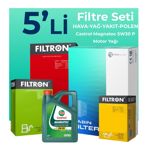 Citroen C4 1.5 Dizel Filtre Bakım Seti Castrol Motor Yağlı (2021-2025) 5 Li