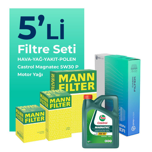 MANN Citroen C4 1.5 Dizel Filtre Bakım Seti Castrol Motor Yağlı (2021-2025) 5 Li