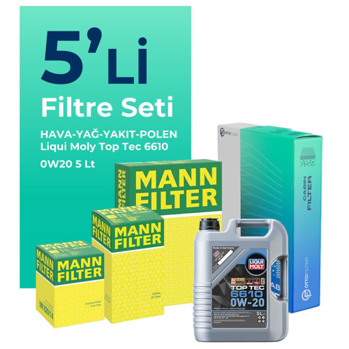 MANN Opel Astra K 1.5 Dizel Filtre Bakım Seti Liqui Moly Motor Yağlı (2019-2021) 5 Li