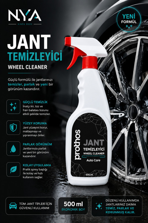 Jant Temizleyici 500 Ml – Güçlü Jant Ve Lastik Temizleme Spreyi
