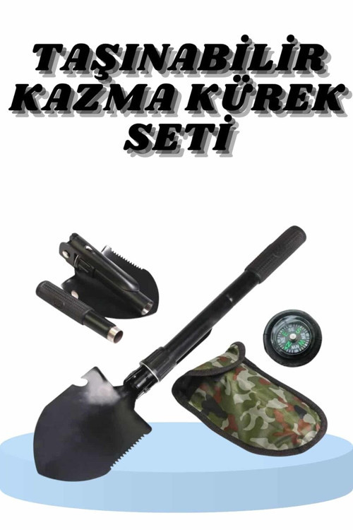 Çelik Katlanır Fonksiyonel Kamp Kazma Kürek Ve Kesme Aleti Seti Küçük Kazma K? - ETERNA1066-1