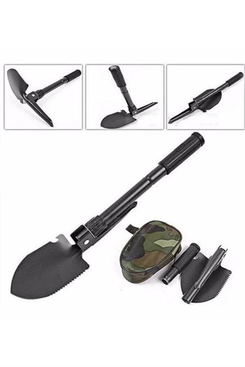 Pusulalı Katlanabilen Portatif Çantalı Mini Kazma Kürek Seti - ETERNA4252-2375
