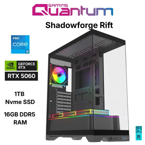 Shadowforge Rift i5-14400F 16GB DDR5 1TB NVMe RTX5060 8GB Masaüstü Oyuncu Bilgisayarı