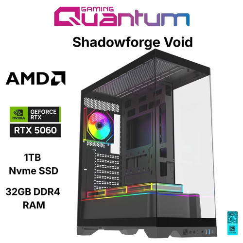 Shadowforge Void Ryzen 7 5700X 32GB DDR4 1TB NVMe RTX5060 8GB Masaüstü Oyun Bilgisayarı