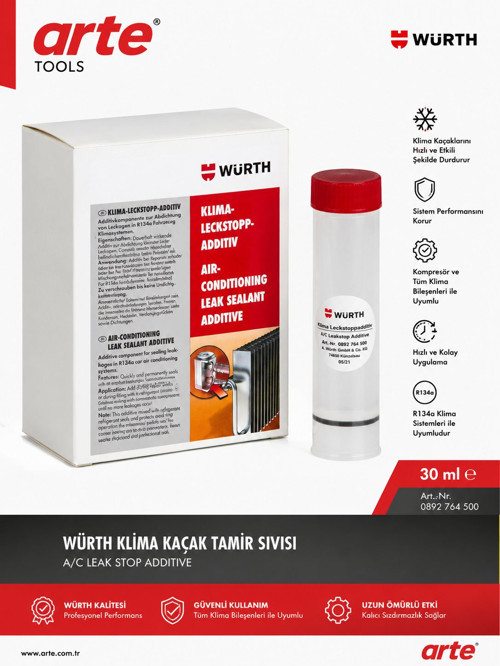 Klima Kaçak Tamir Sıvısı 30 ml | Araç Klima Gaz Kaçak Önleyici | Profesyonel Klima Bakım Ürünü