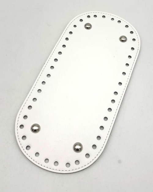 Çanta Aksesuar Suni Deri Beyaz Renk Oval Taban 25X12 Cm Silvery Metalli