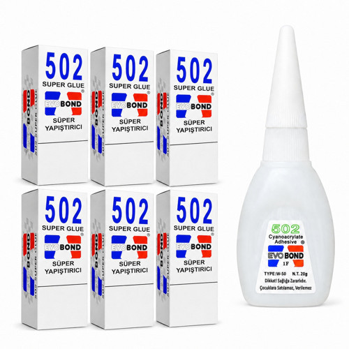 502 Hızlı Yapıştırıcı 20 gr Çok Amaçlı Japon Yapıştırıcı 6 Adet