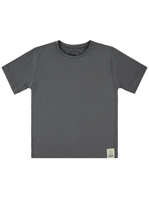 Basic Surf Etiketli 6-9 Yaş Tişört - Gri