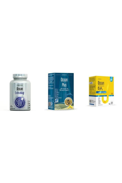Extramag P5P 120 Tablet&Omega 3 Plus 30 Softgel&D3K2 20Ml Damla