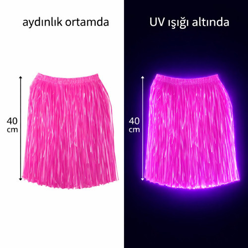 Neon Pembe Hawaii Parti Eteği 40 cm (5250)