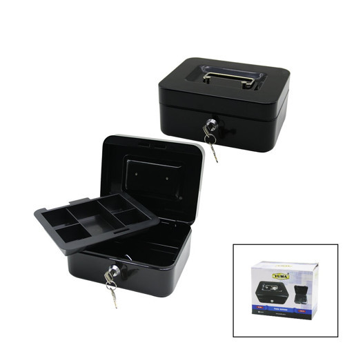 ANAHTARLI KÜÇÜK METAL PARA -DEĞERLİ EŞYA KUTUSU 2KAT=TEK+6 BÖLME TAŞIMA KULP - 15.2X11.8X8CM (5250)