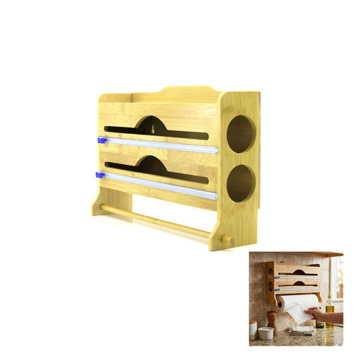 2IN1 = 2 STREÇLİK - 1 KAĞIT HAVLULUK AHŞAP BAMBU STREÇLİK - FOLYOLUK - HAVLULUK KESİCİ BIÇAK KANALLI (5250)