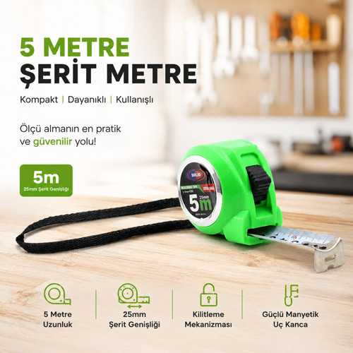 12 ADET MEASURING TAPE 5MTX25MM ŞERİT METRE (5250)