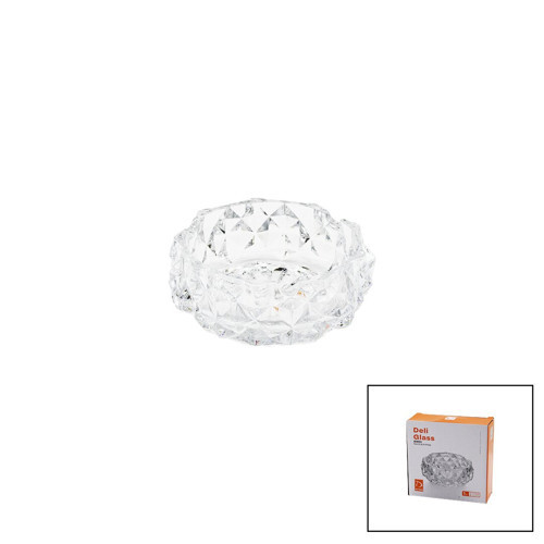 KÜÇÜK CAM - DIAMOND KRİSTAL ŞEKİL YUVARLAK KÜLLÜK ÇAP: 11.2CM - D: 4.4CM (5250)