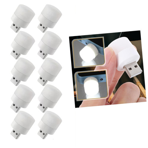 USB Mini Top LED 10’lu Aydınlatma Seti – Beyaz Renkli Gece Lambası, Enerji Tasarruflu Mikro LED Işıklar (5250)
