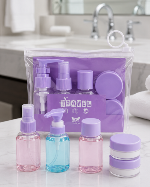uygun Şeffaf Seyahat Dolum Şişesi Seti 5 Parça Kozmetik Organizer popüler