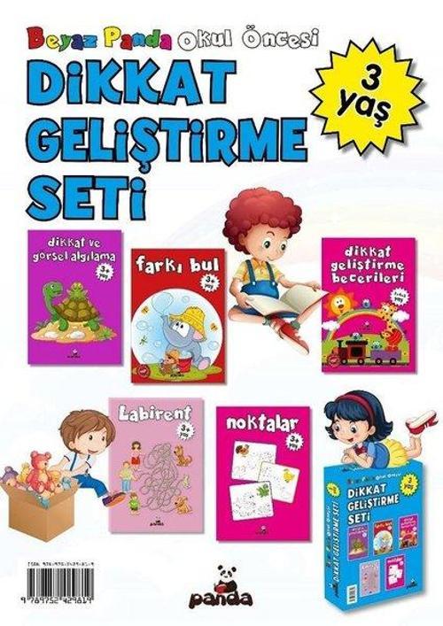3 Yaş Okul Öncesi-Dikkat Geliştirme Seti-5 Kitap Takım