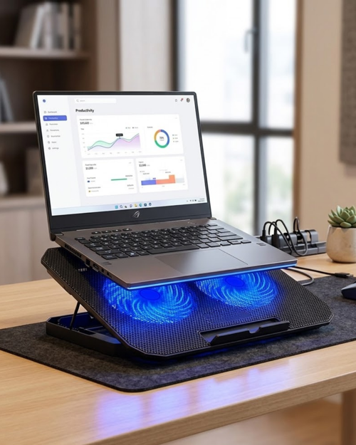 uygun Notebook Soğutucu Fanlı Stand USB Portlu 8 Kademe Laptop Sehpası popüler