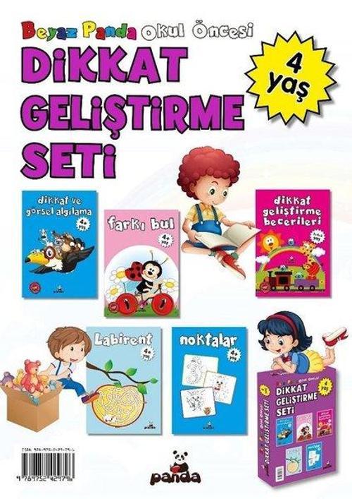 4 Yaş Okul Öncesi-Dikkat Geliştirme Seti-5 Kitap Takım