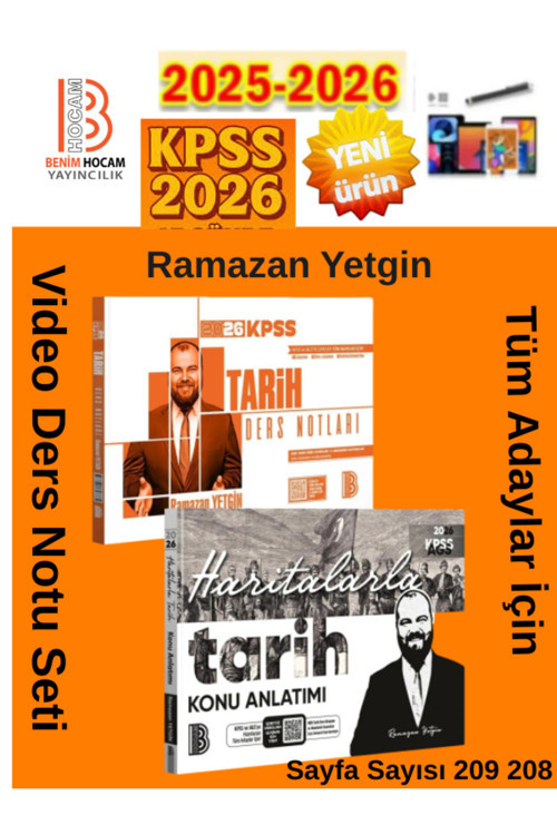 Benim Hocam Yayınları 2026 Kpss Tarih Ders Notları Ve Haritalarla Tarih Seti Ramazan Yetgin+Kalem