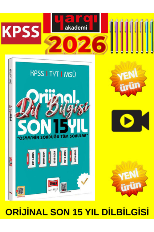 2026 Kpss Tyt Msü Dil Bilgisi Son 15 Yıl Çıkmış Sorular+Tablet Kalem