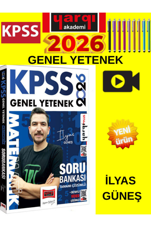 2026 Kpss Genel Yetenek Tamamı Çözümlü Matematik Soru Bankası (İlyas Güneş)+Tablet Kalem