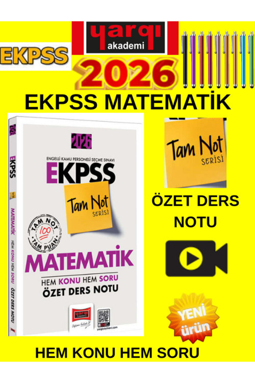 2026 E-Kpss Tam Not Serisi Matematik Hem Konu Hem Soru Özet Ders Notu+Tablet Kalem