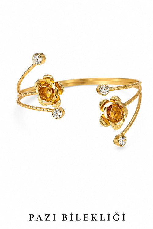Spiral Kıvrımlı Model Gold Renk Ayarlanabilir Kol Pazu Bilekliği